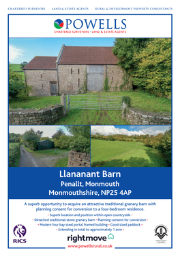 Llananant Barn Penallt, Monmouth Monmouthshire, NP25 4AP
