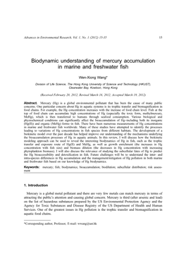 Biodynamic Understanding of Mercury Accumulation in Marine and Freshwater Fish
