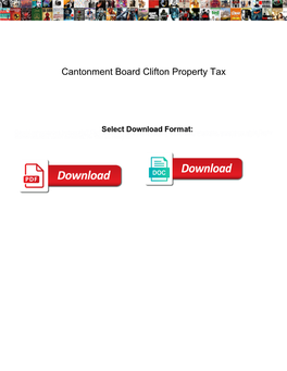 Cantonment Board Clifton Property Tax