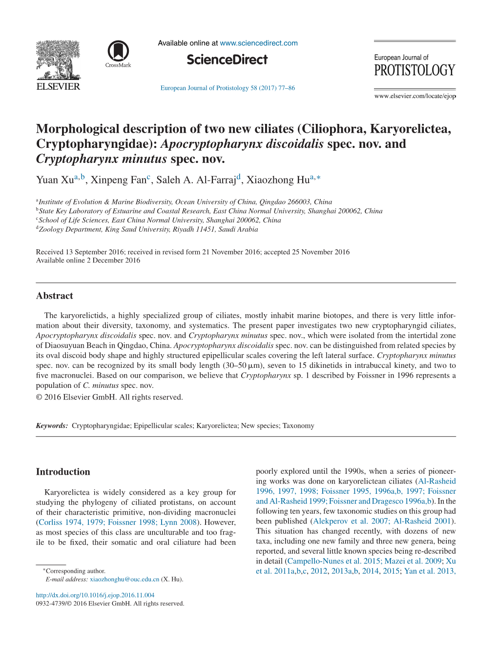 Apocryptopharynx Discoidalis Spec. Nov