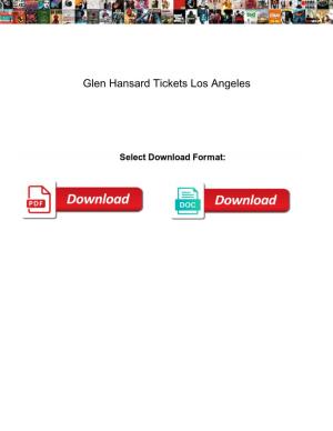 Glen Hansard Tickets Los Angeles