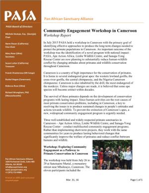 2015 Report on Community Engagement Workshop in Cameroon
