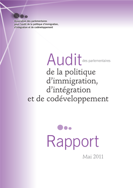Audit De La Politique D'immigration, D'intégration Et De Co-Développement