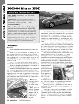 2003-04 Nissan 350Z Vehicle Type: Two-Door Hatchback