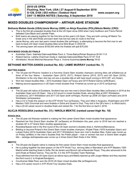 Mixed Doubles Championship – Arthur Ashe Stadium
