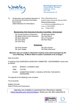 Agenda Document for Overview & Scrutiny Committee