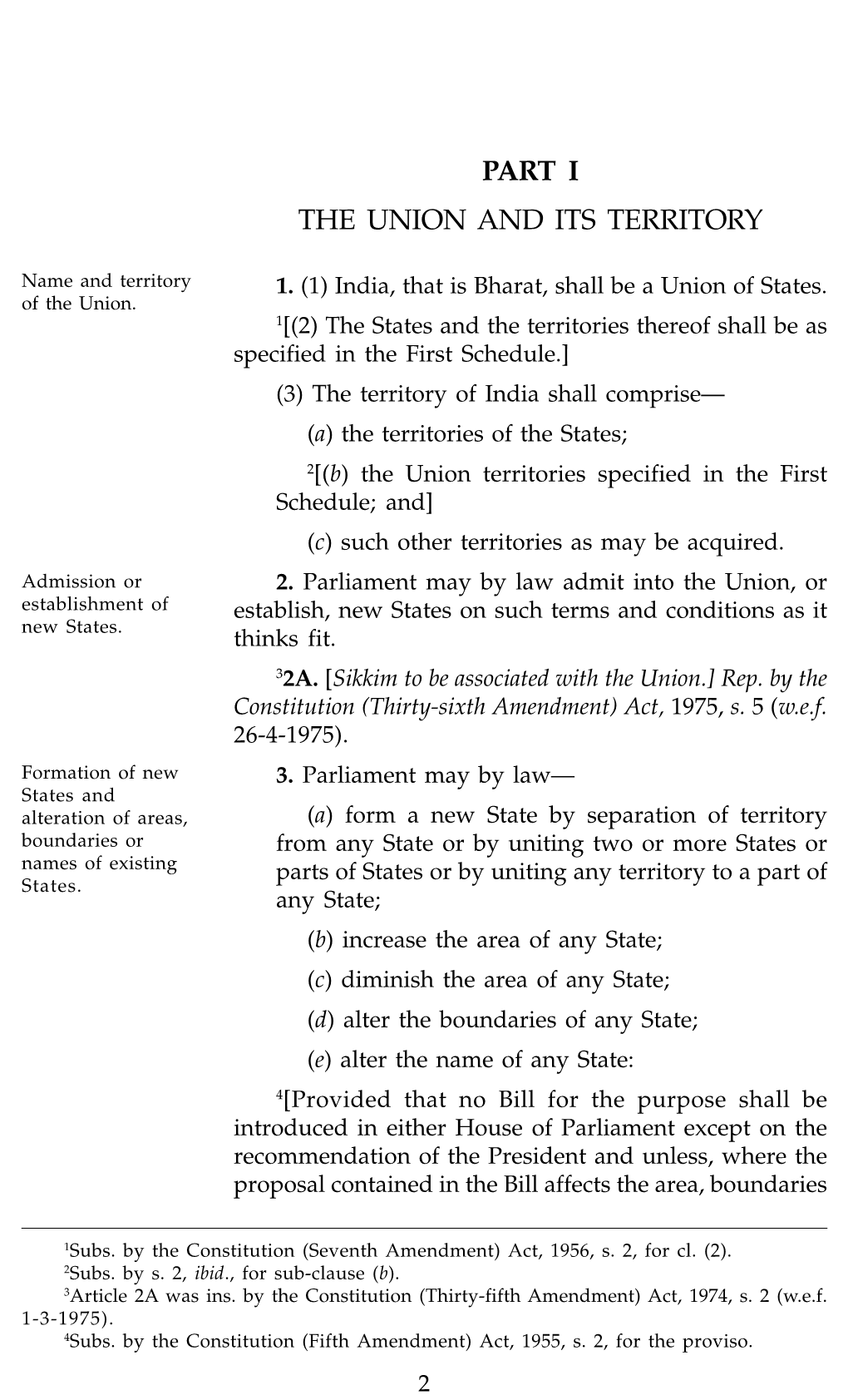 Part I the Union and Its Territory