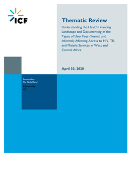 Thematic Review: Understanding the Health Financing Landscape And