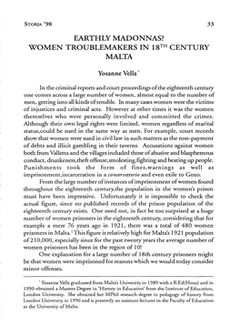 Women Troublemakers in 18Th Century Malta
