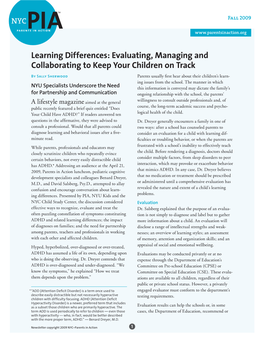 Learning Differences: Evaluating, Managing and Collaborating To