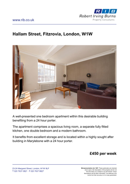 Hallam Street, Fitzrovia, London, W1W