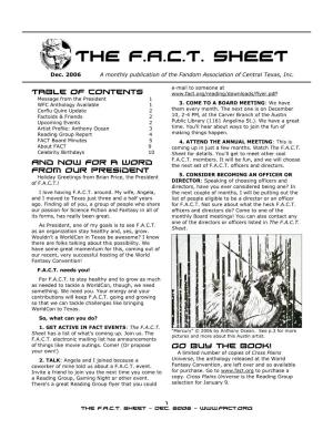 The F.A.C.T. Sheet