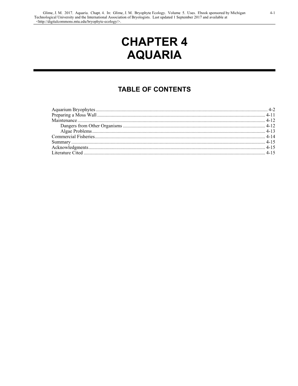 Chapter 4 Aquaria