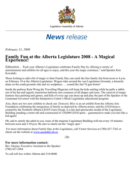 Family Fun at the Alberta Legislature 2008 - a Magical Experience!