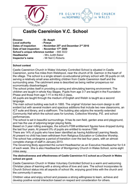 Castle Caereinion V.C. School