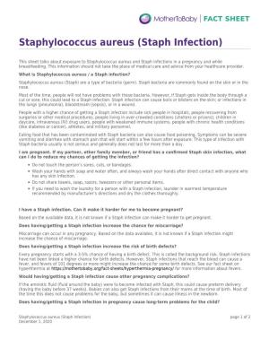 Staphylococcus Aureus (Staph Infection)