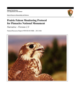 Prairie Falcon Monitoring Protocol for Pinnacles National Monument Narrative - Version 2.3