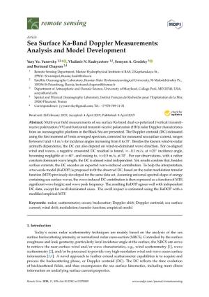 Sea Surface Ka-Band Doppler Measurements: Analysis and Model Development