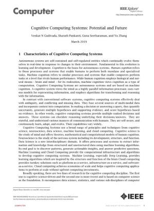 Cognitive Computing Systems: Potential and Future