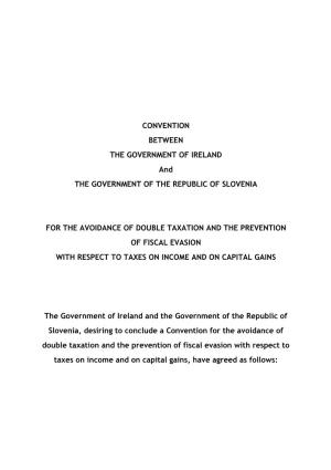 Double Taxation Treaty Between Ireland and the Republic of Slovenia