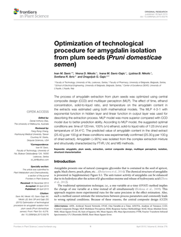 Optimization of Technological Procedure for Amygdalin Isolation from Plum Seeds (Pruni Domesticae Semen)