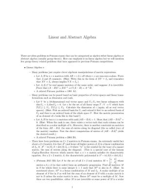 Linear and Abstract Algebra