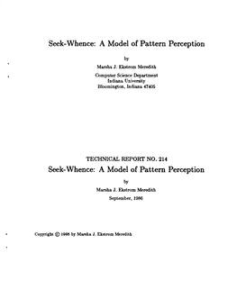 Seek-Whence: a Model of Pattern Perception