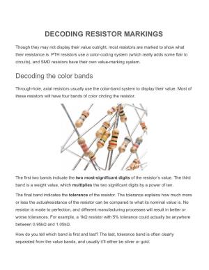 Decoding Resistor Markings