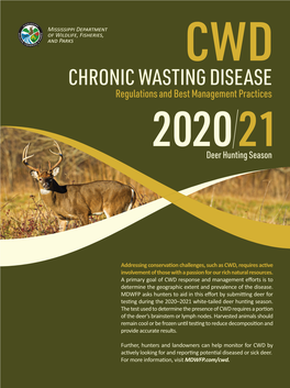 CHRONIC WASTING DISEASE Regulations and Best Management Practices 202021 Deer Hunting Season