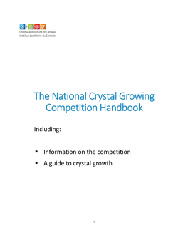National Crystal Growing Competition Handbook
