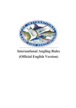 International Angling Rules (Official English Version)