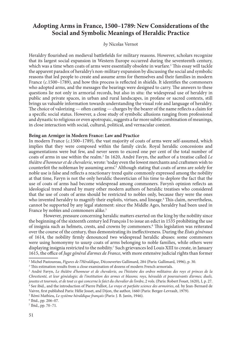 Adopting Arms in France, 1500–1789: New Considerations of the Social and Symbolic Meanings of Heraldic Practice