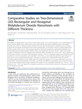 Rectangular and Hexagonal Molybdenum Dioxide Nanosheets