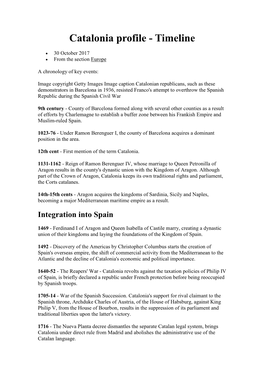 Catalonia Profile - Timeline