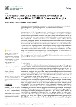 How Social Media Comments Inform the Promotion of Mask-Wearing and Other COVID-19 Prevention Strategies
