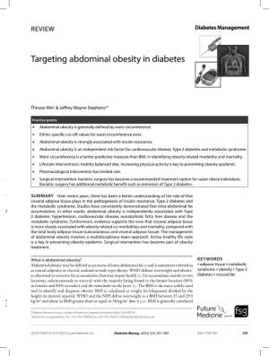 Targeting Abdominal Obesity in Diabetes