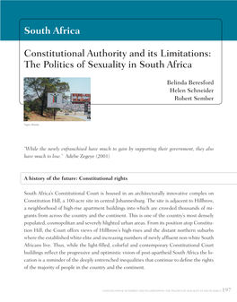 Constitutional Authority and Its Limitations: the Politics of Sexuality in South Africa