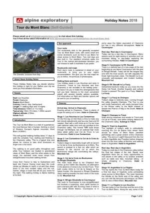Alpine Exploratory Tour Du Mont Blanc