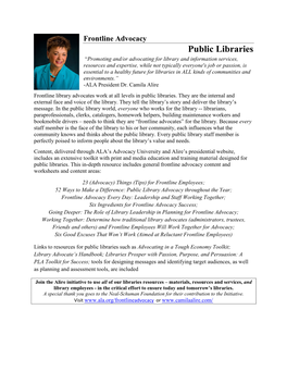 Frontline Advocacy Public Libraries