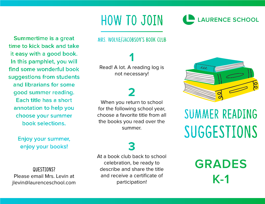 Suggestions from Students and Librarians for Some Good Summer Reading