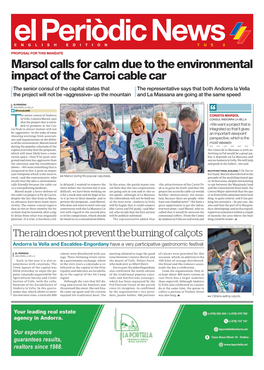 Marsol Calls for Calm Due to the Environmental Impact of the Carroi