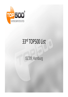 33Rd TOP500 List