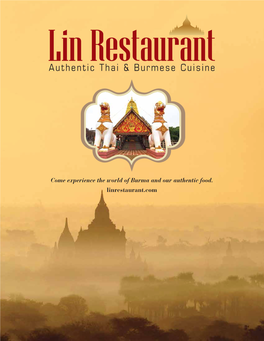 Come Experience the World of Burma and Our Authentic Food
