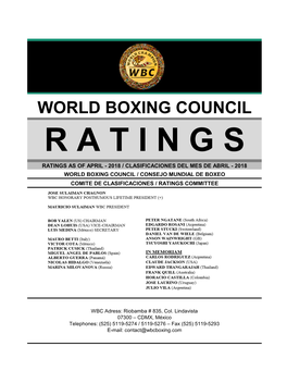 World Boxing Council Ratings