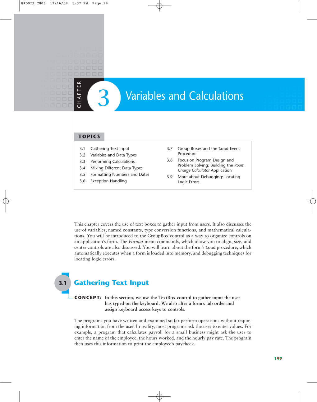 Variables and Calculations