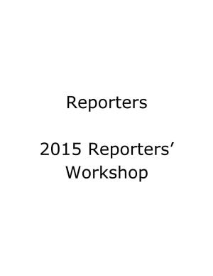 Reporters Workshop