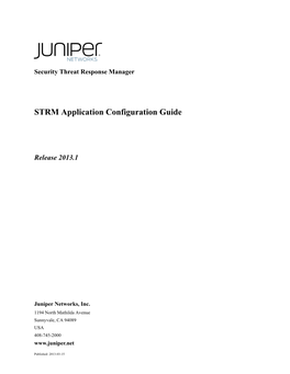 STRM Application Configuration Guide