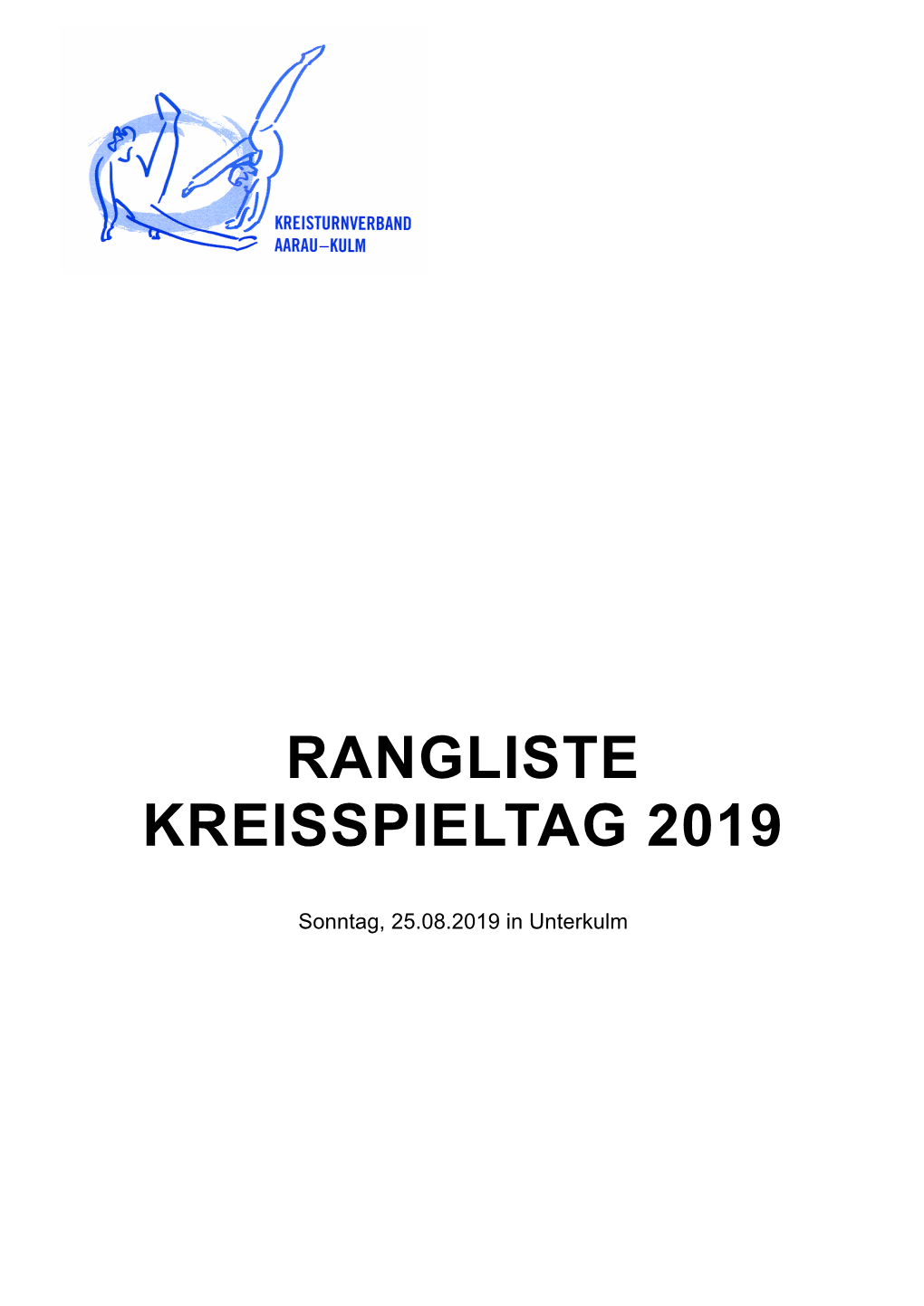 Ranglisten Kreisspieltag Unterkulm 2019