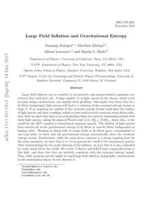 Large Field Inflation and Gravitational Entropy