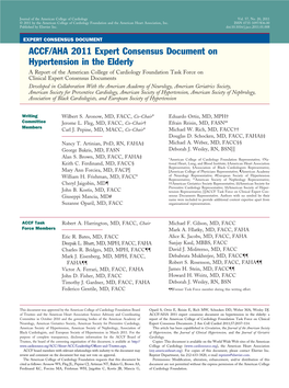 ACCF/AHA 2011 Expert Consensus Document on Hypertension in The